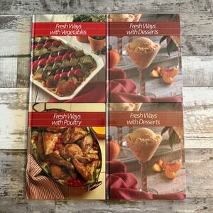 Time-Life Books Fresh Ways Cookbook Set Vegetables Poultry Desserts 4 Volumes